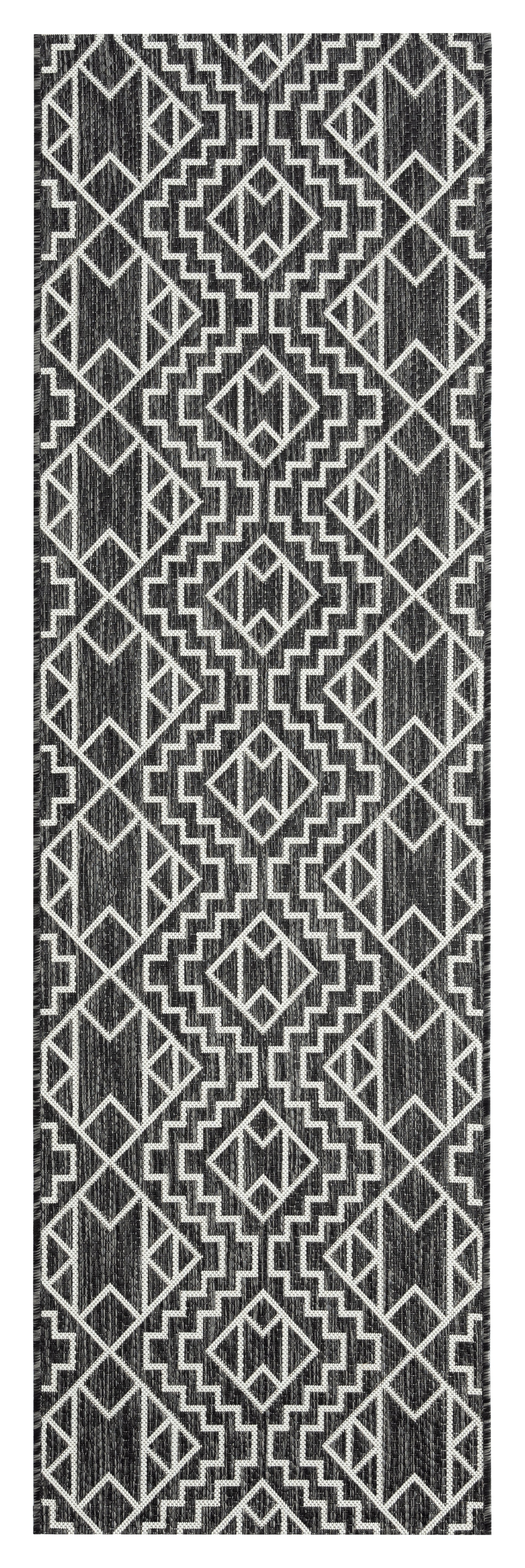 Modern, Geometric, Textured Cut Pile 2'7" X 4'11" Rectangle Area Rug Charcoal Polypropylene