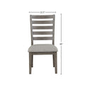 Casual Side Dining Chair W Ladder Back Set Of 2 Gray Solid Wood Mdf