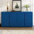 Distinctive Features Of A Four Door Cabinet Sideboard With Ash Veneer Suitable For Hallway, Entryway, Living Room Navy Blue Mdf