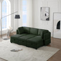 Modular Sectional Sofa Couch Bed With Storage 6 Seater, Sleeper Sofa Bed Couch With Reversible Chaise Ottomans, Adjustable Arms And Backs Green Green Polyester 3 Seat