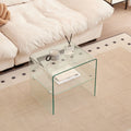 Clear Glass Side & End Table, Tempered Glass End Table Small Table Transparent Glass