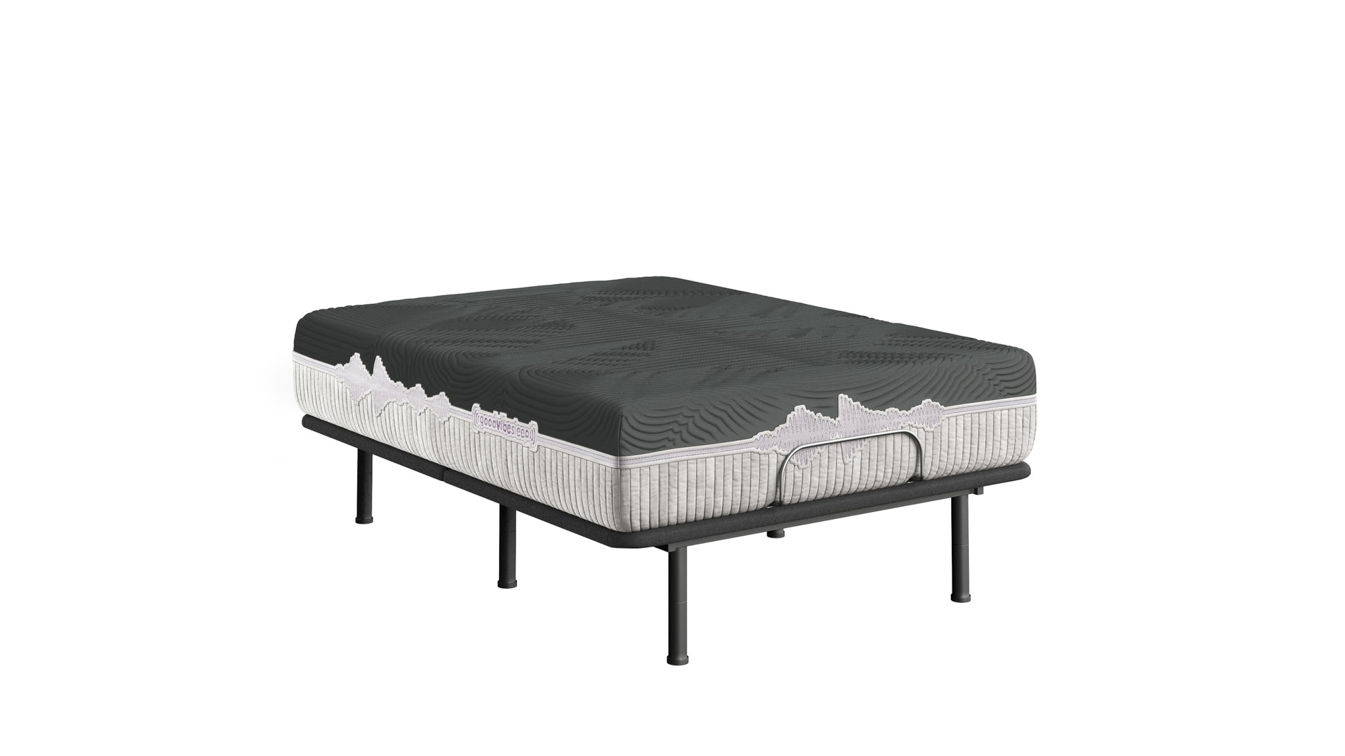 Goodvibesleep Soothe Mattress And Adjustable Base Comfort Ensemble, Queen Size Gray Foam Spring Queen