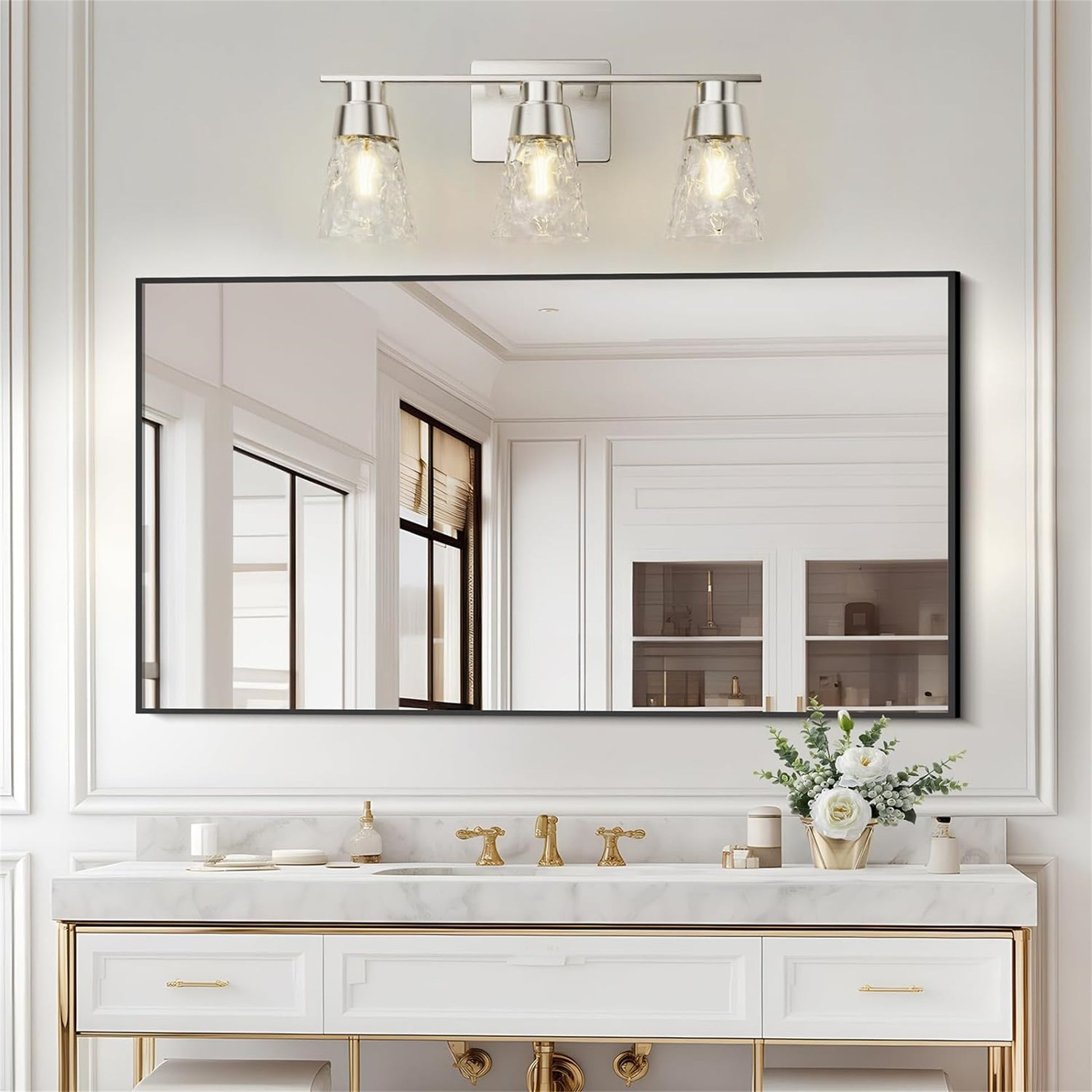 3 Light E26 Base Bathroom Vanity Light Fixtures