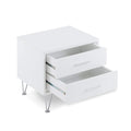 Contemporary 2 Drawers Wood Nightstand By Deoss, White White Mdf