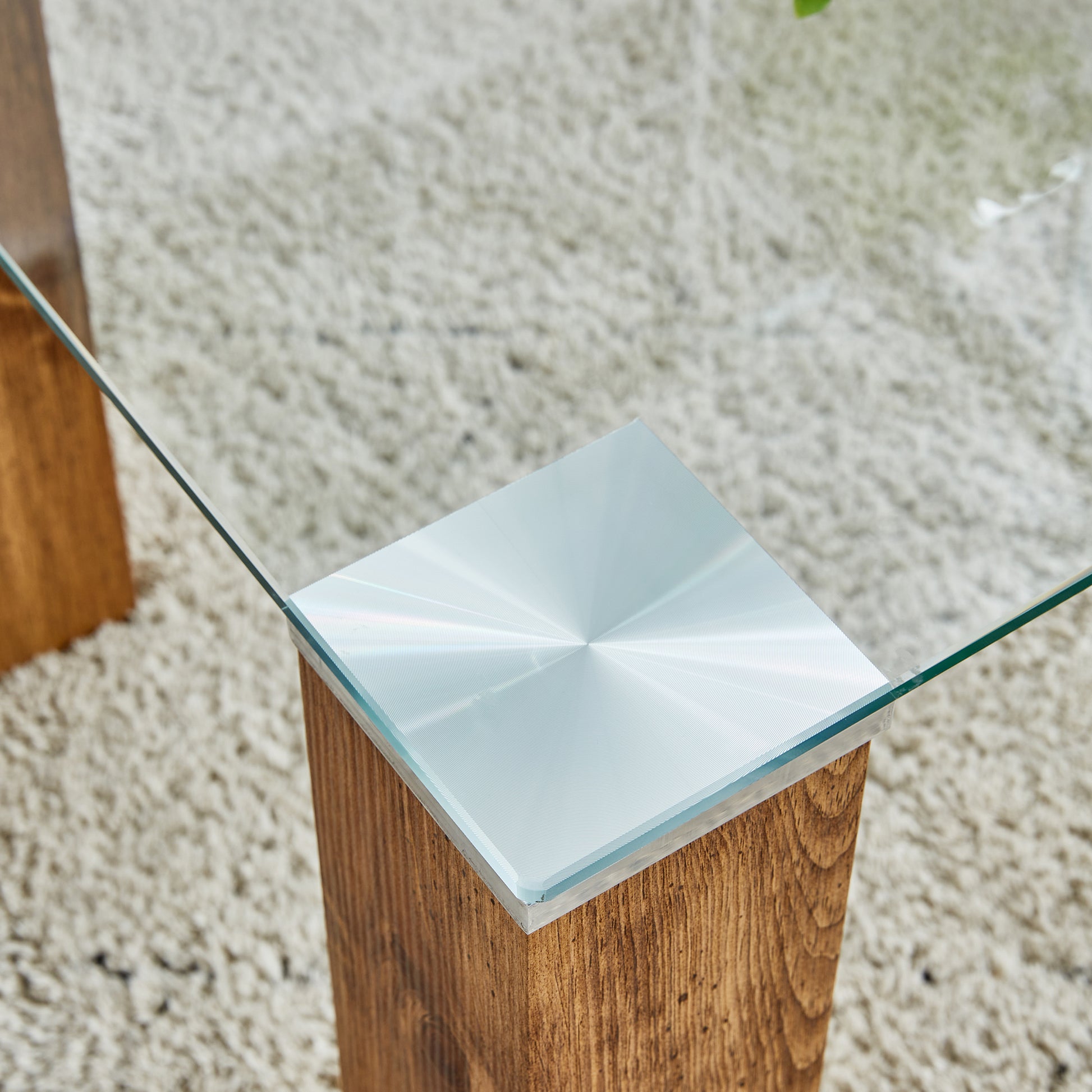 Glass Top Coffee Table,Tea Table, With Mdf Legs Stylish Blend Of Elegance And Durability 44.9"*21.7"*16.9" Transparent Wood Glass