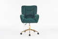 005 Velvet Fabric 360 Swivel Home Office Chair With Gold Metal Base And Universal Wheels,Green Solid Green Office Sponge Wipe Clean Modern Office Chairs Tufted Back Foam Swivel Velvet