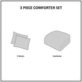 3 Piece Cotton Comforter Set With Chenille Tufting Gray Full Queen Queen Gray Cotton
