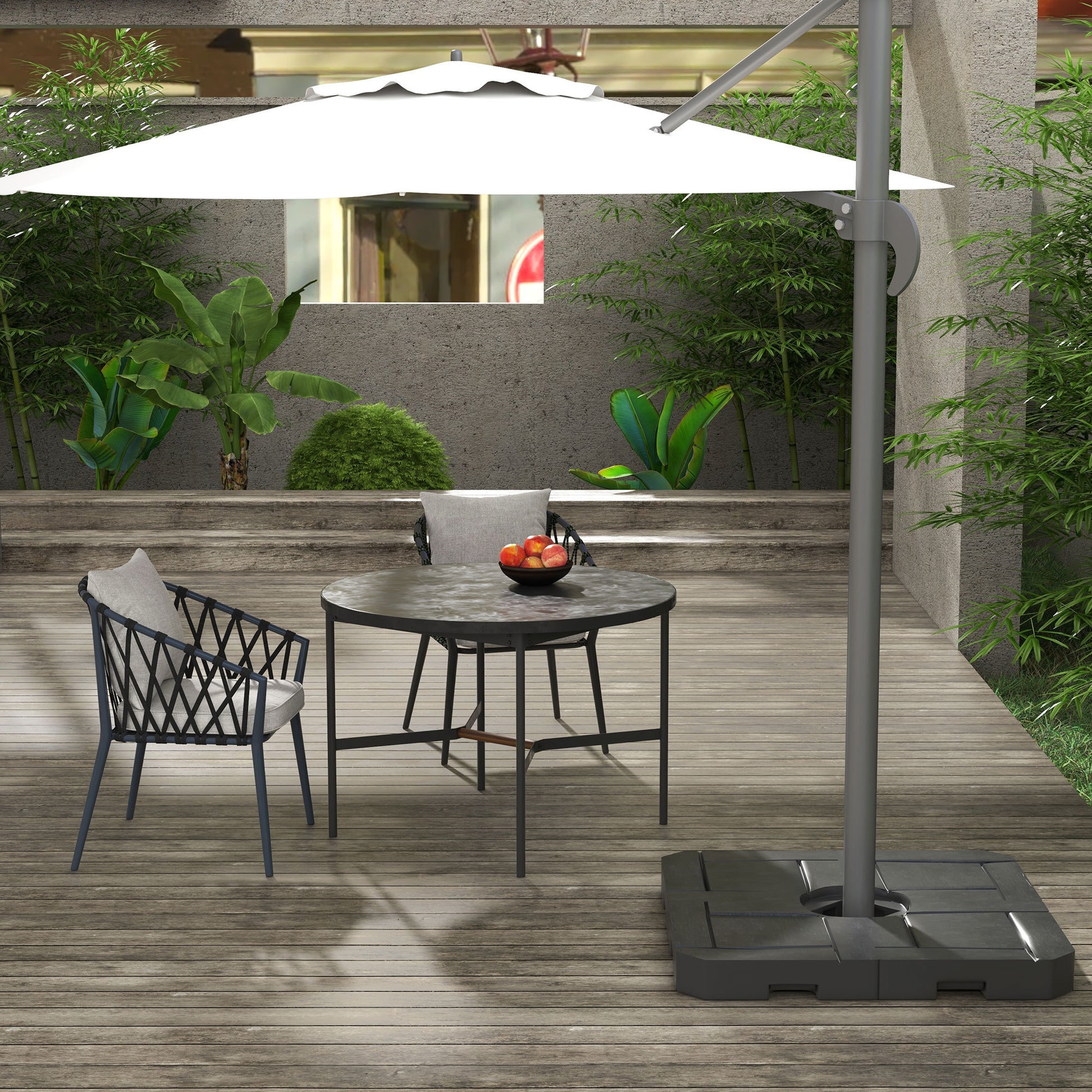 Outsunny 4 Piece Patio Cantilever Umbrella Base Weight Set, Fillable O