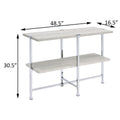White Oak And Chrome Sofa Table With 1 Shelf Oak Modern Shelves Rectangular Wood Metal