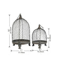 Set Of 2 Phineas Hanging Wire Mesh Candle Holders, L: D7X13