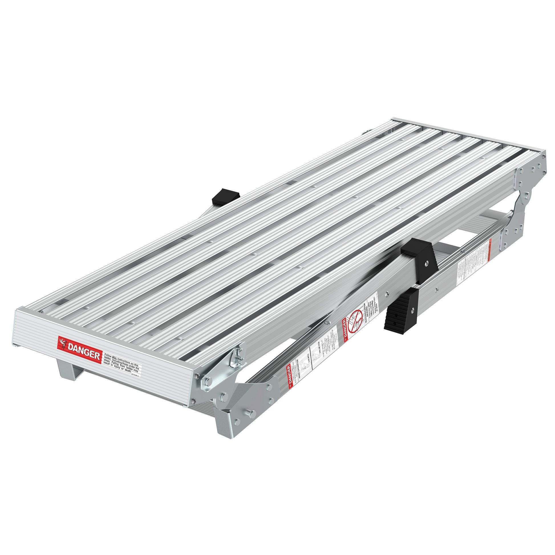 Work Platform Aluminum Portable Bench Folding Ladder Ansi Capacity 225 Lbs 40" Grey Aluminium Alloy