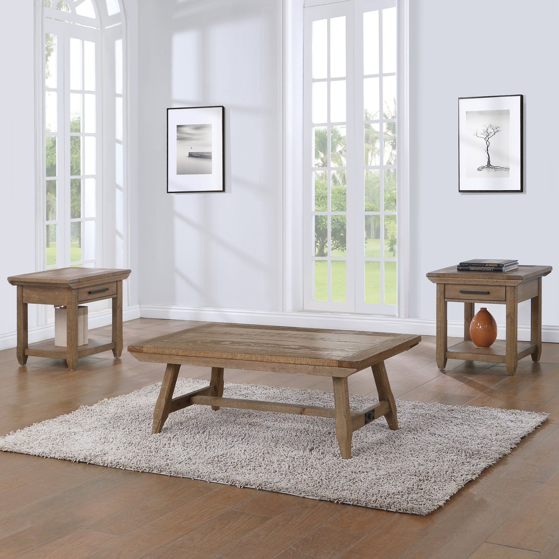 Riverdale End Table Brown Brown Wood