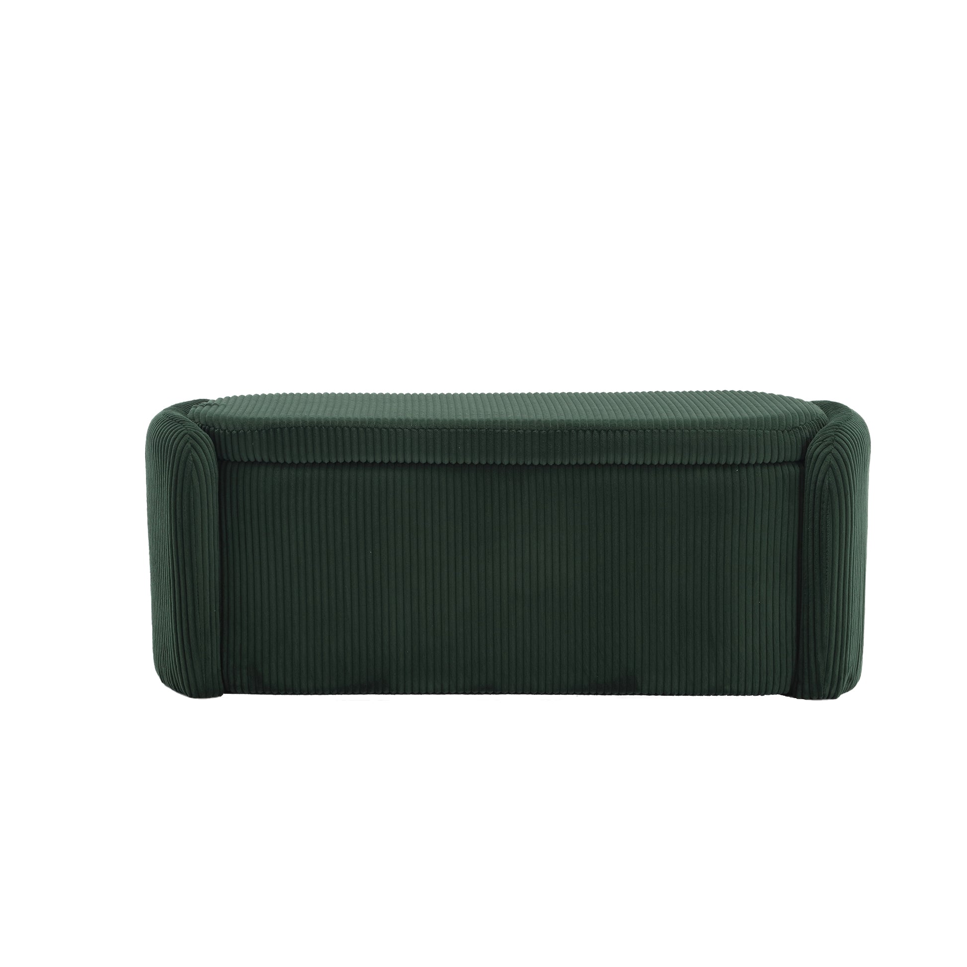Coolmore Storage Ottoman,Bedroom End Bench,Upholstered Fabric Storage Ottoman With Safety Hinge, Entryway Padded Footstool, Ottoman Bench For Living Room & Bedroom Emerald Emerald Foam Corduroy