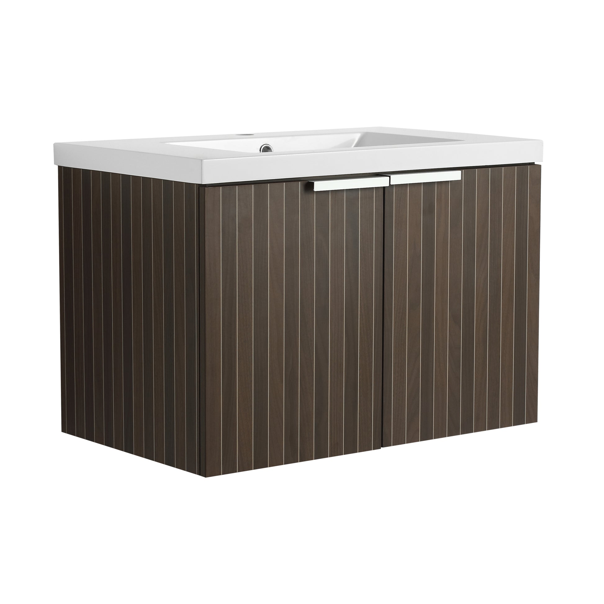 72 Inch Soft Close Doors Bathroom Vanity With Sink, A Small Storage Shelves, 30" And 12" Combination Cabinet, Kd Packing Silver Brown Stripe Bathroom Modern Plywood