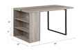 Grey Oak And Black 2 Shelf Dining Table Grey Black Dining Room Contemporary Rectangular Paper Composite Sled