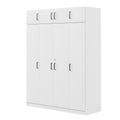 4 Door Wardrobe With 1 Drawer And Top Cabinetwhite White White Bedroom Contemporary Particle Board