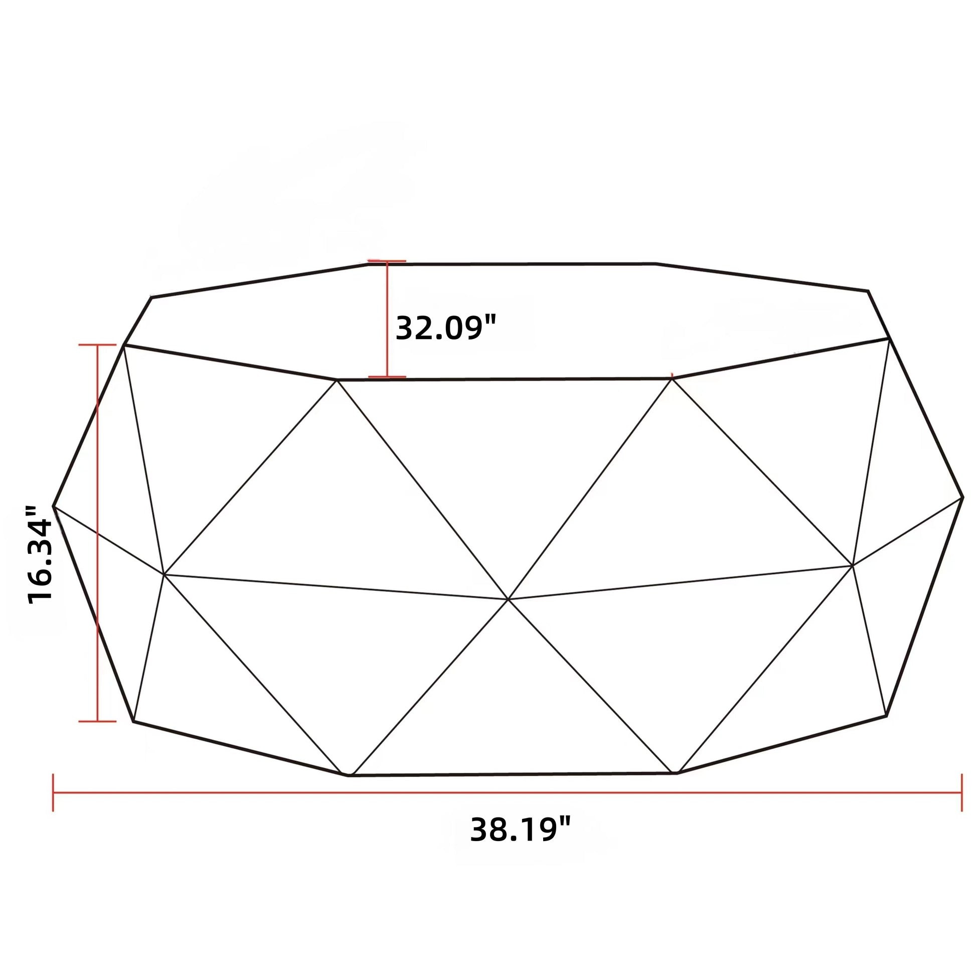 38"Three Dimensional Embossed Pattern Design American Retro Style Coffee Table,White Tabletop Same Sku:W757102838 White Mdf