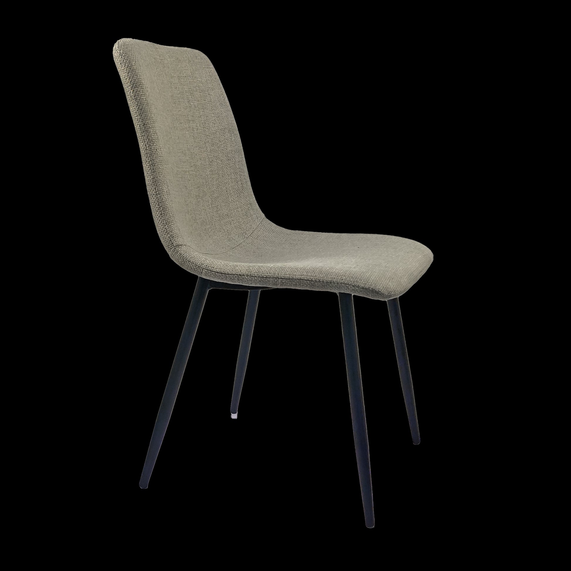 Dining Chairs Set Of 4,Modern Kitchen Dining Room Chairs,Upholstered Dining Accent Chairs In Linen Cushion Seat And Sturdy Black Metal Legs Grey Light Gray Foam Linen