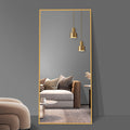 65*24 Inch Floor Mirror Full Length Mirror Ultra Thin Aluminum Alloy Frame Modern Style Standing Hanging Mirror Wall Mounted Mirror Gold Gold Clear Glass Metal