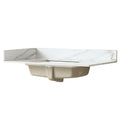 37 Inch Marble Vanity Top, Bathroom Vanity Top With Undermount Rectangular Middle Sink And 4