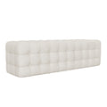 All Covered Velvet Upholstered Ottoman, Rectangular Footstool, Bedroom Footstool, No Assembly Required, Elegant And Luxurious, White White Mdf