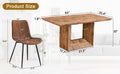 Table And Chair Set. Modern Dining Table With Mdf Top And Beautiful Mdf Legs. Comes With Brown Comfortable Chair With Seat And Metal Legs. Suitable For A Wide Range Of Decorative Styles. Brown,Wood Seats 4 Mdf