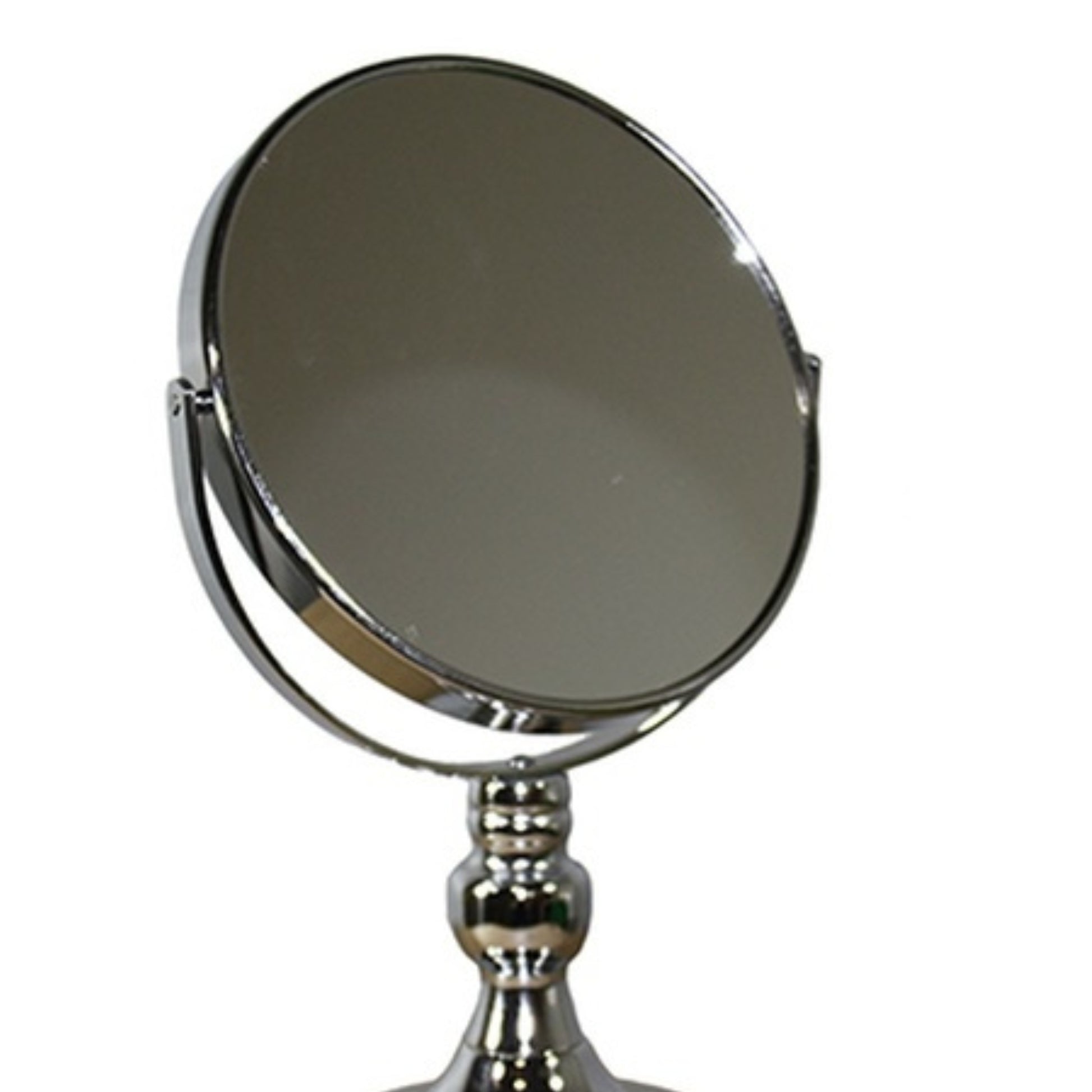6.5" Diameter Chrome Make Up Mirror, X5 Magnification, Silver Finish Silver Metal