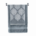 Eula Modern 6 Piece Cotton Towel Set, Stylish Da Pattern, Slate Blue Blue Cotton