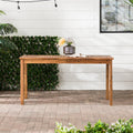 Contemporary Slat Top Acacia Wood Outdoor Dining