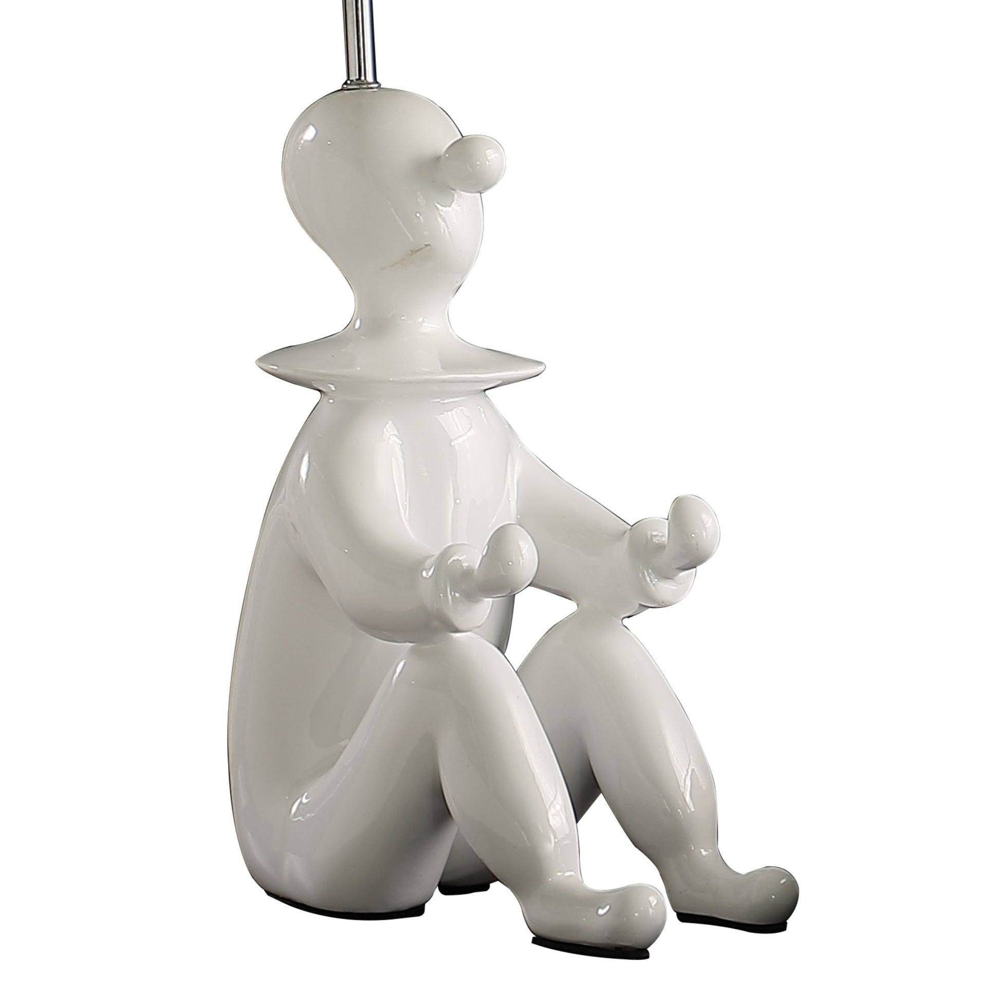 21.25" White Modern Clown Phone Holder Resin Table Lamp White Polyresin