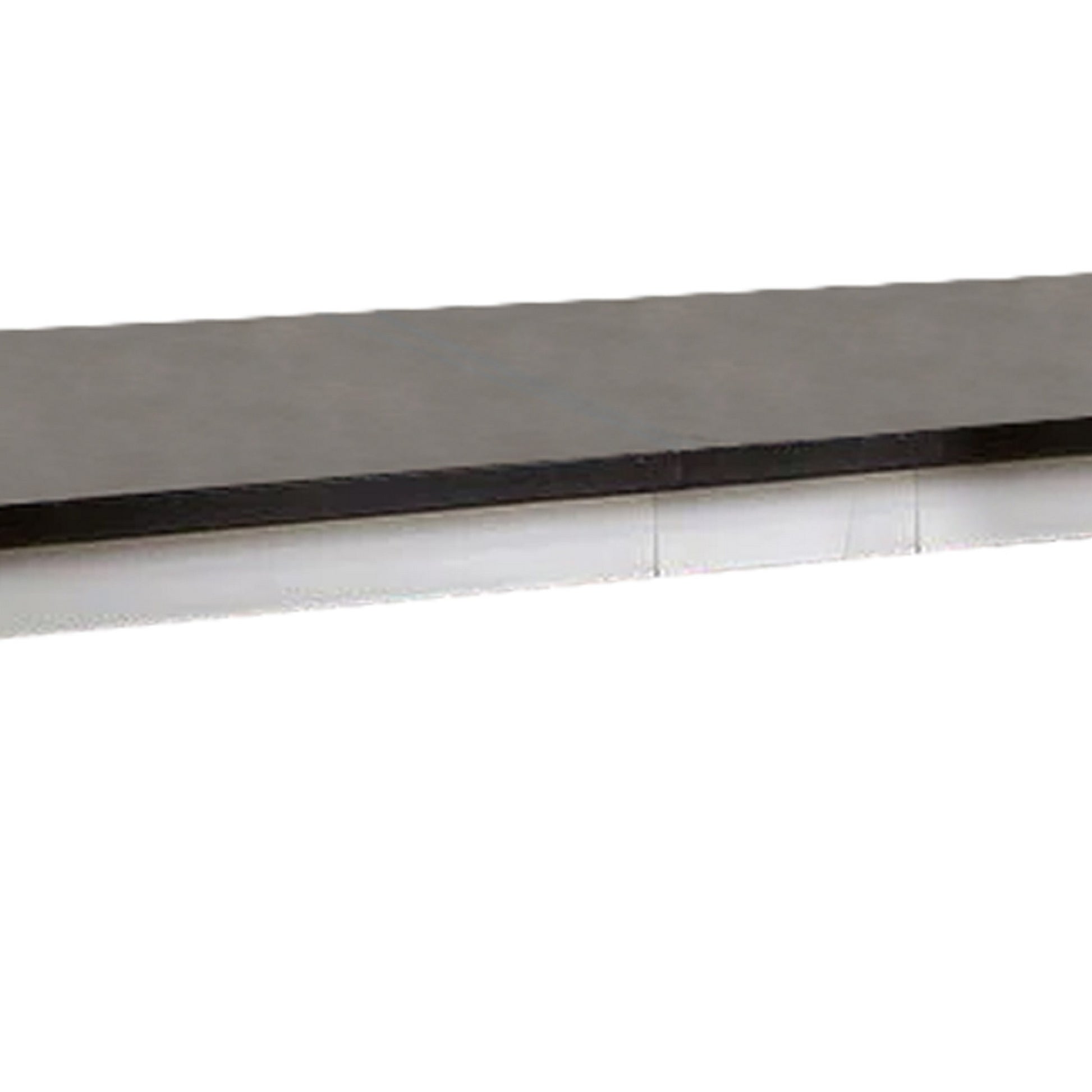 Ben 60 78 Inch Extendable Rectangular Dining Table, Brown Top, White Base Brown White Solid Wood