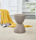 Contemporary Modern Accent Prince Stool Beige Side Table End Table Storage Side Table Light Coffee Plastic