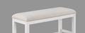 1Pc Transitional White Finish Fabric Upholstered Counter Height Dining Bench White Wood Fabric