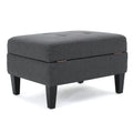 Storage Ottoman Dark Gray Fabric