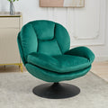 39A Rocking And Swivel Leisure Chair Lounge Chair Velvet Green Color With Ottoman Green Velvet