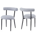 Dining Chair Set Of 2 Grey Fabric