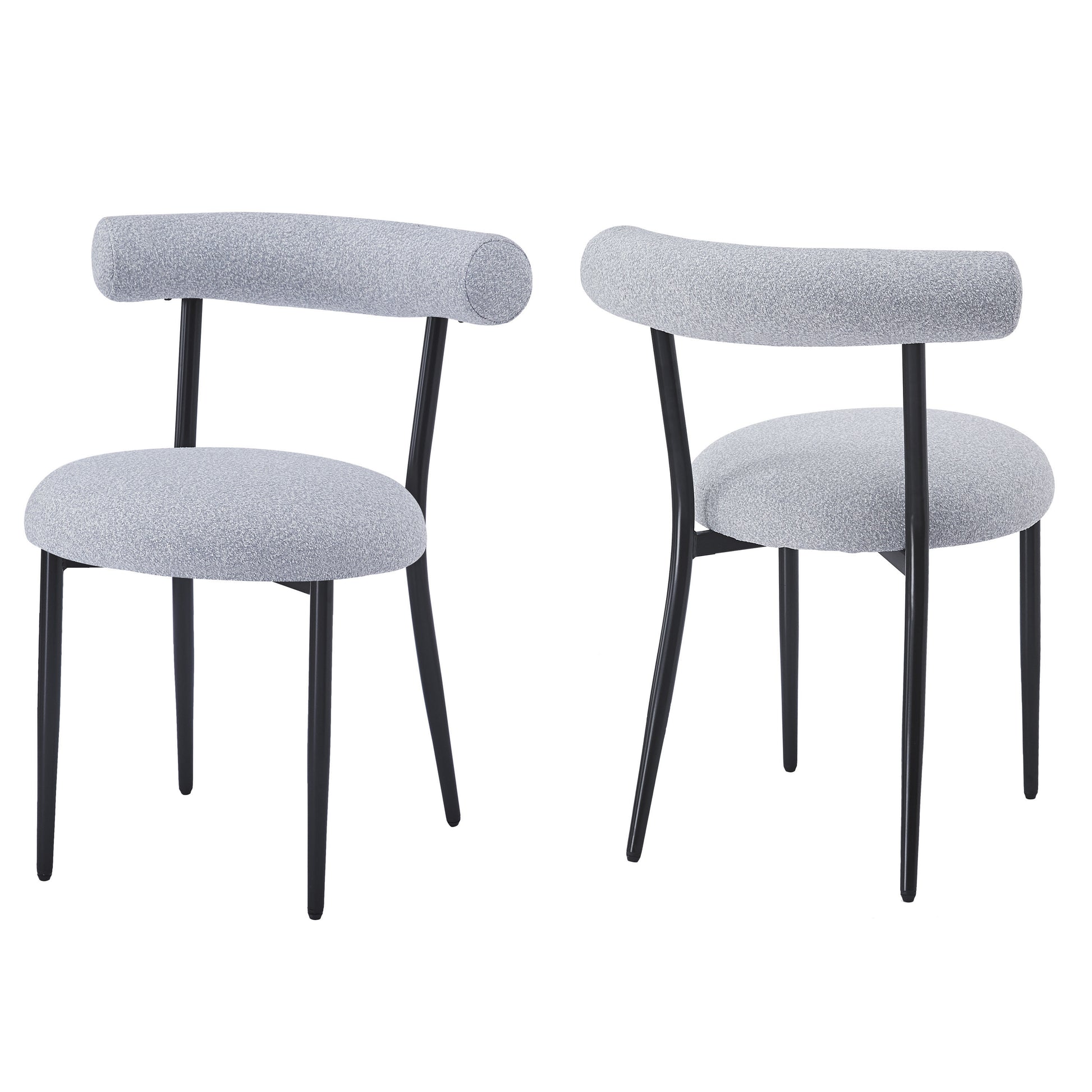 Dining Chair Set Of 2 Grey Fabric