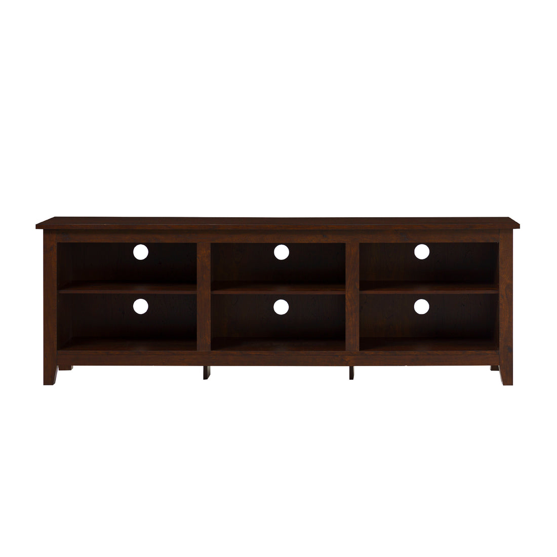 Modern Transitional 3 Shelf Open Storage 70" Tv Stand For 80" Tvs Brown Brown Mdf