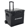 45Qt Black Insulated Box With Wheels And Trolley Black Polyethylene