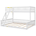 Twin Xl Over Queen Bunk Bed With Ladder And Guardrails, White Expected Arrival Time: 10.27 Box Spring Not Required Twin Xl White Wood Bunk Solid Wood Mdf