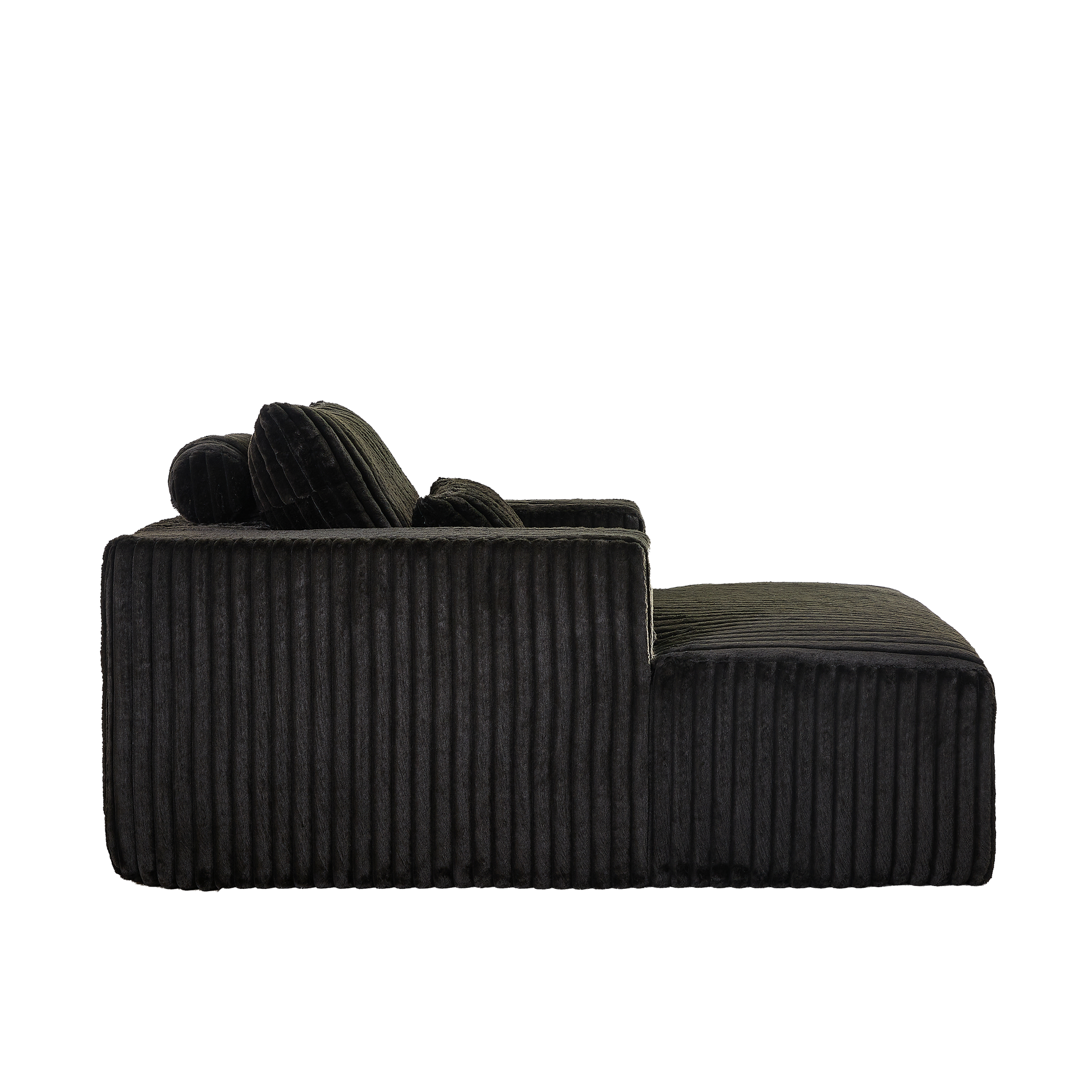 62.5 Inch Corduroy Sponge Sofa Lounge Chair,No Assembly Required,Fluffy Modern Sleeper Chair For Indoor Living Room Bedroom Black Foam Corduroy 1 Seat