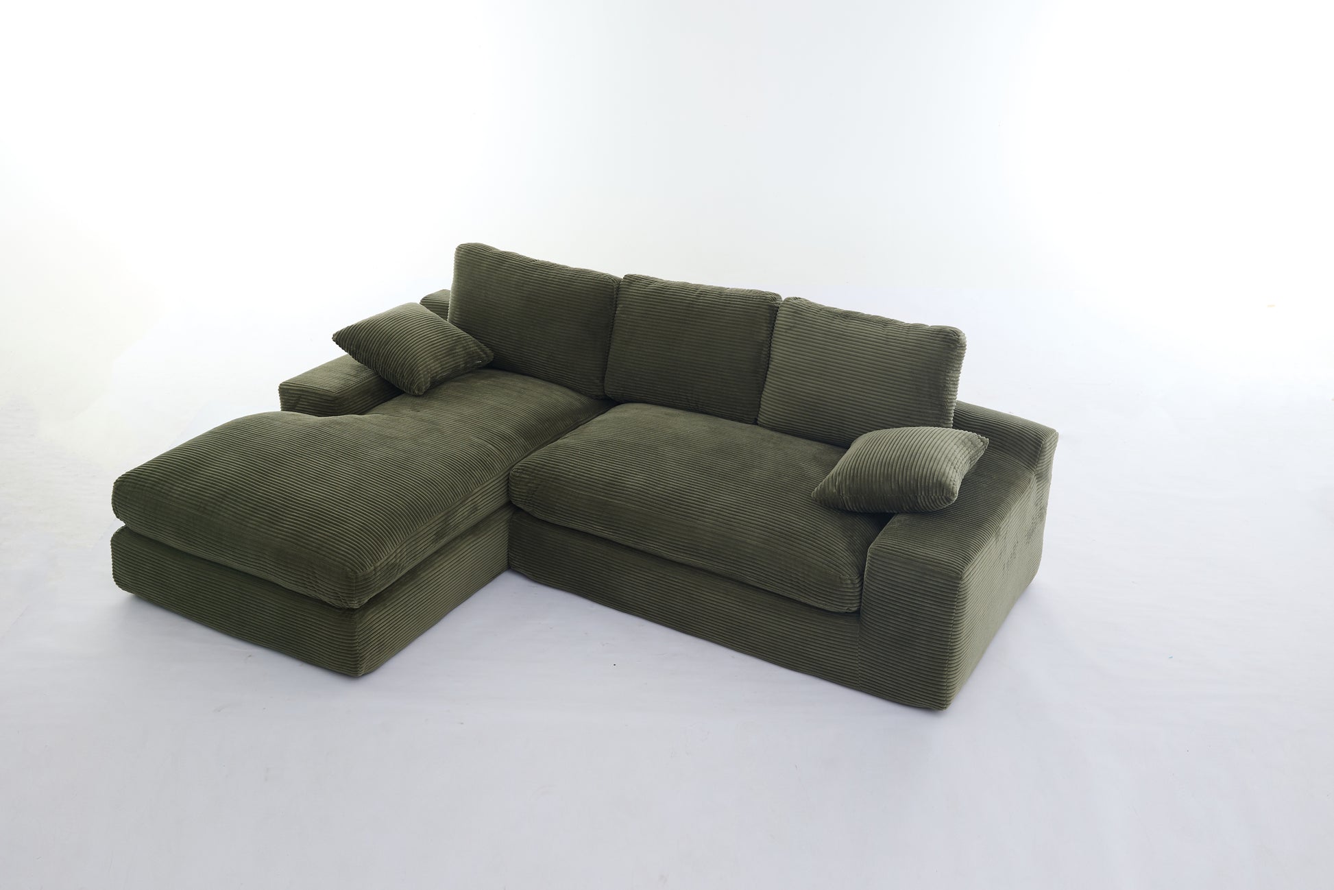 99*69" Modular Sectional Living Room Sofa Set, Modern Minimalist Style Couch, Upholstered Sleeper Sofa For Living Room, Bedroom, 2 Pc Free Combination, Installation Free Sofa, L Shape, Army Green Army Green Primary Living Space Soft Minimalist,Modern