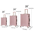 Luggage Sets Expandable Aluminum 20 24 28 Inch Three Model Set, Stylish Suitcase With Aluminum Frame Password Lock, Suitable For Travel Suitcases And Suitcases Pink Contemporary Aluminum