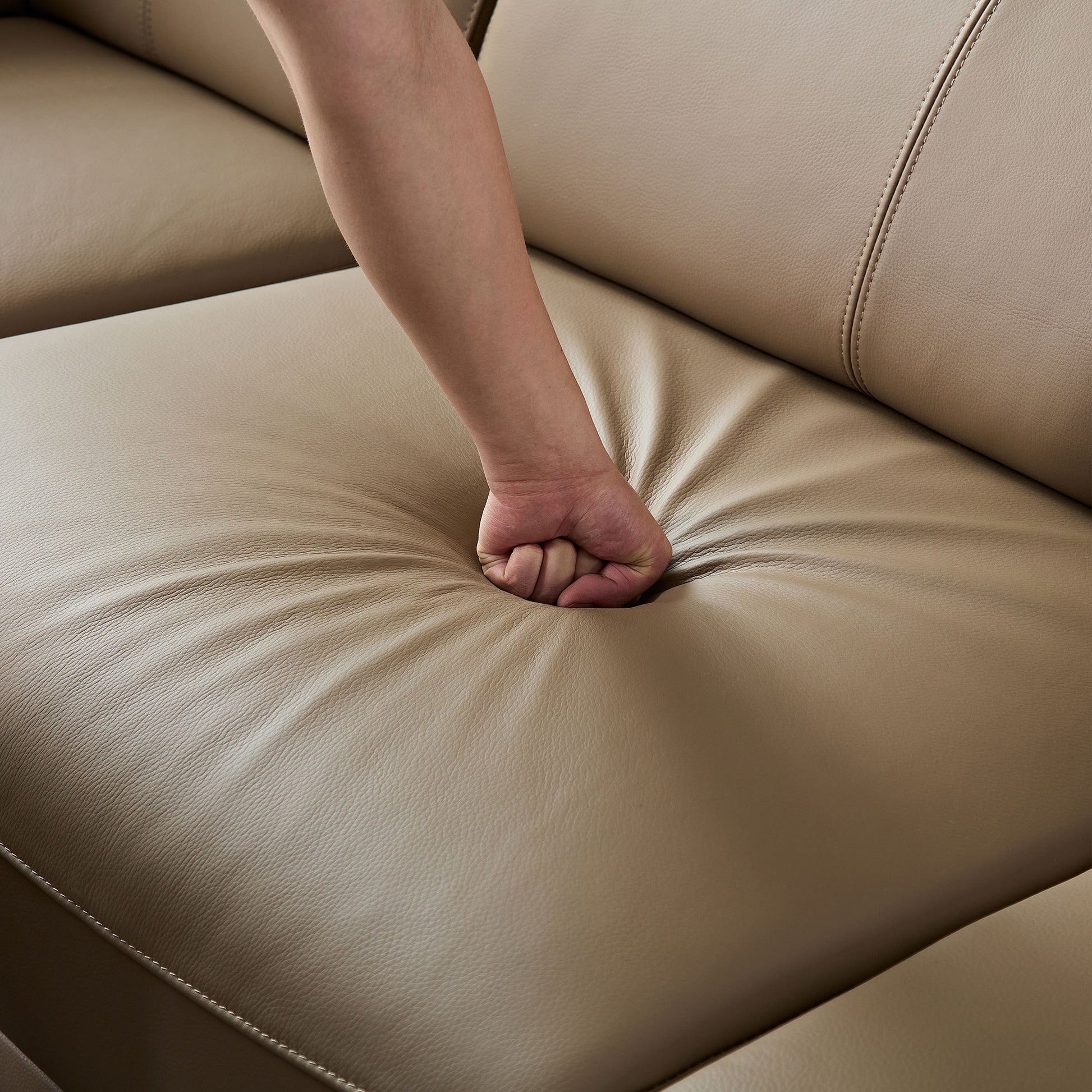 111.42Inch Modern Design L Shaped Deep Sectional Couch,Genuine Leather Sofa With Adjustable Headrests Couch,Minimalist Style Comfy Upholstery Corner Couch With Chaise For Living Room,Apartment,Office Brown Genuine Leather 5 Seat