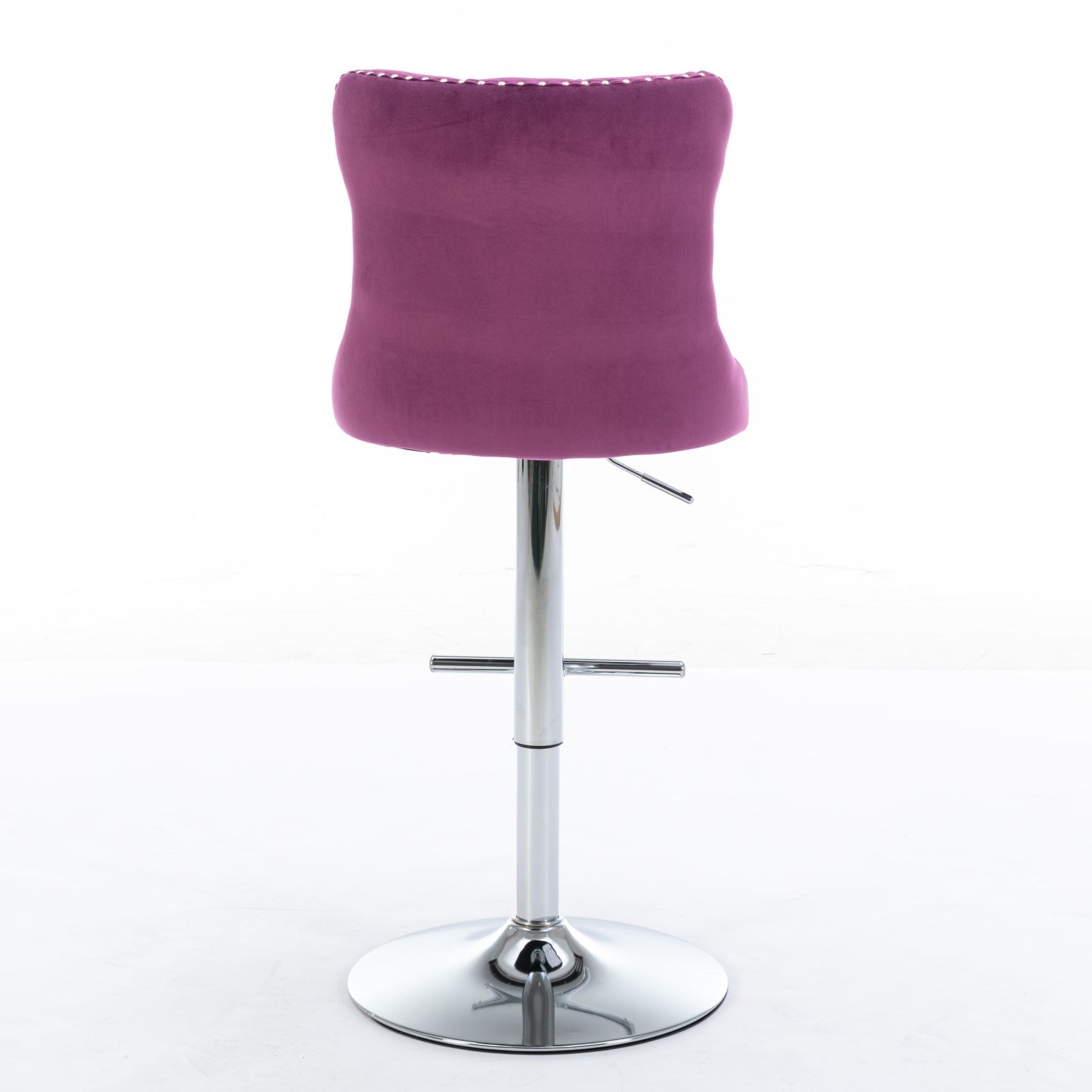 Swivel Velvet Barstools Adjusatble Seat Height From 25 33 Inch, Chrome Base Bar Stools With Backs Comfortable Tufted For Home Pub And Kitchen Island, Purple,Set Of 2,1712Pp Purple Dining Room American Design Foam Velvet