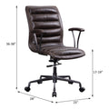 Distress Chocolate Swivel Office Chair With Casters Caster Solid Chocolate Office Office Chairs Solid Back Swivel Genuine Leather
