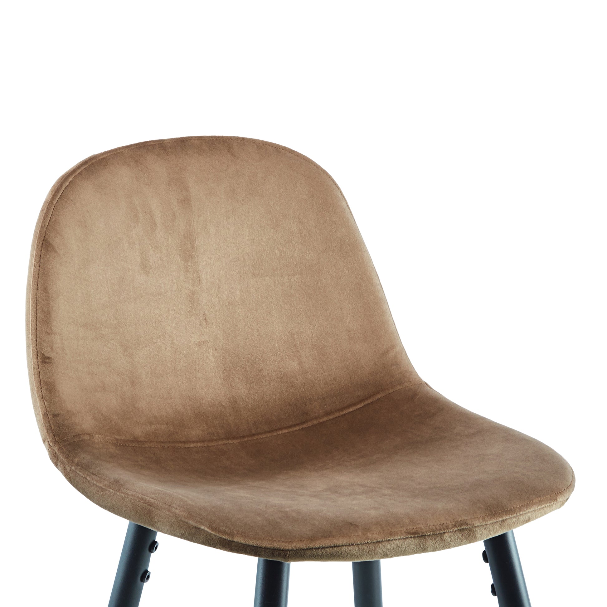 Bar Stools Set Of 2, 30 Inches Velvet Barstool Modern Counter Bar Height Chair With Back, Sturdy Metal Legs & Footrests, Easy Assembly, Island Stool For Kitchen Bar Brown Velvet