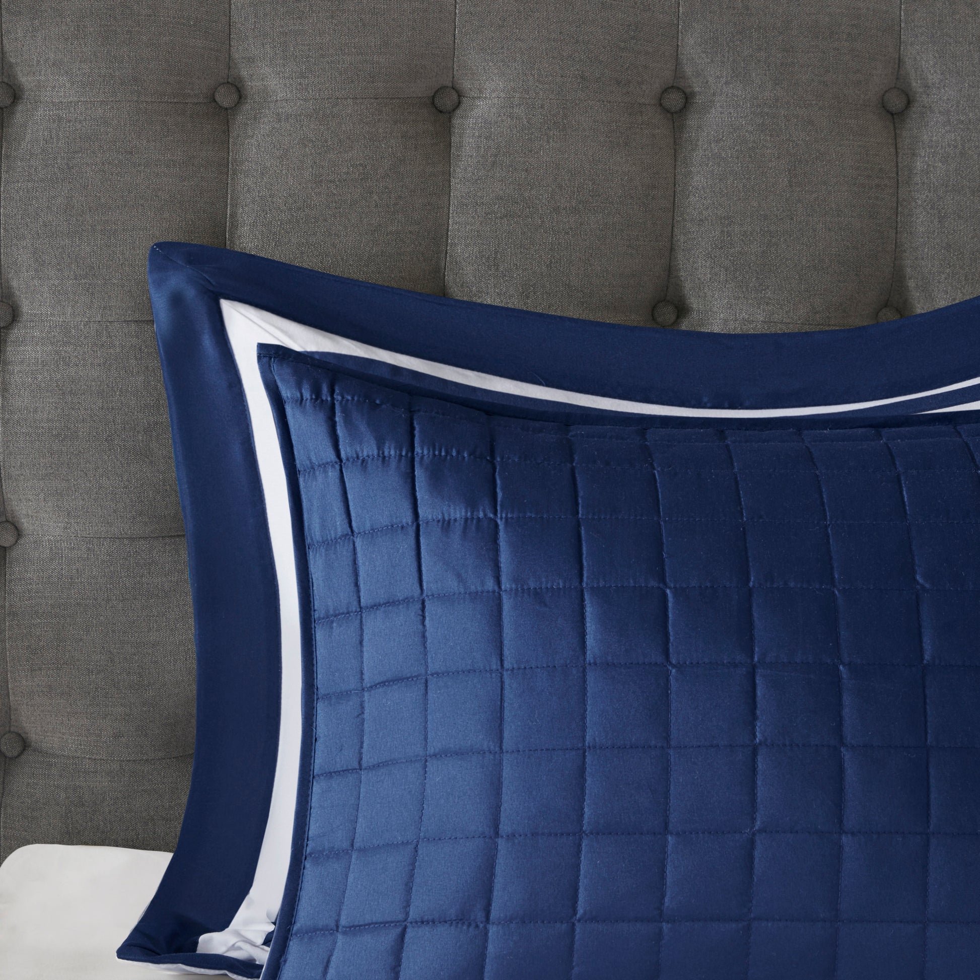 8 Piece Comforter And Quilt Set Collection Navy Full Queen Full Navy Polyester