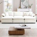 Oversized Modular Cushioned Sofa,With 3 Ottomans To Work As Sleeper Sofa Beds, 3 Seater Sofa With 3 Footstools, Beige Corduroy Fabric Beige Corduroy 3 Seat