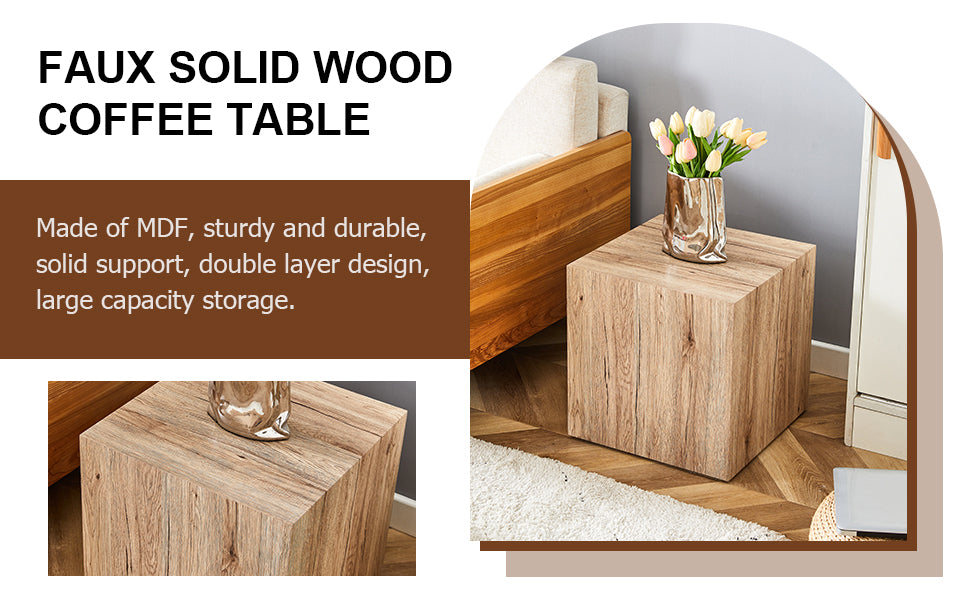 Elevate Your Living Space With This Modern Mdf Coffee Table That Showcases Smooth, Light Wood Color Texture Patterns. It Is Characterized By Stylish Design. Wood Mdf